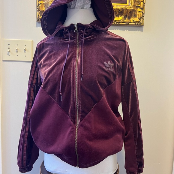 ADIDAS Velour full zip jacket XS - Picture 6 of 9